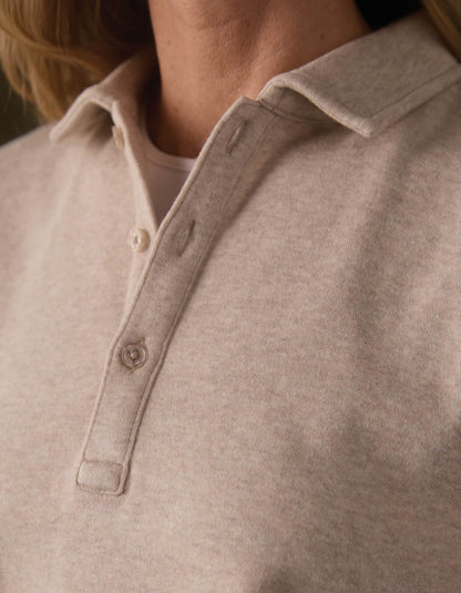 Women's Fleece Puremeso Polo Popover in Fawn